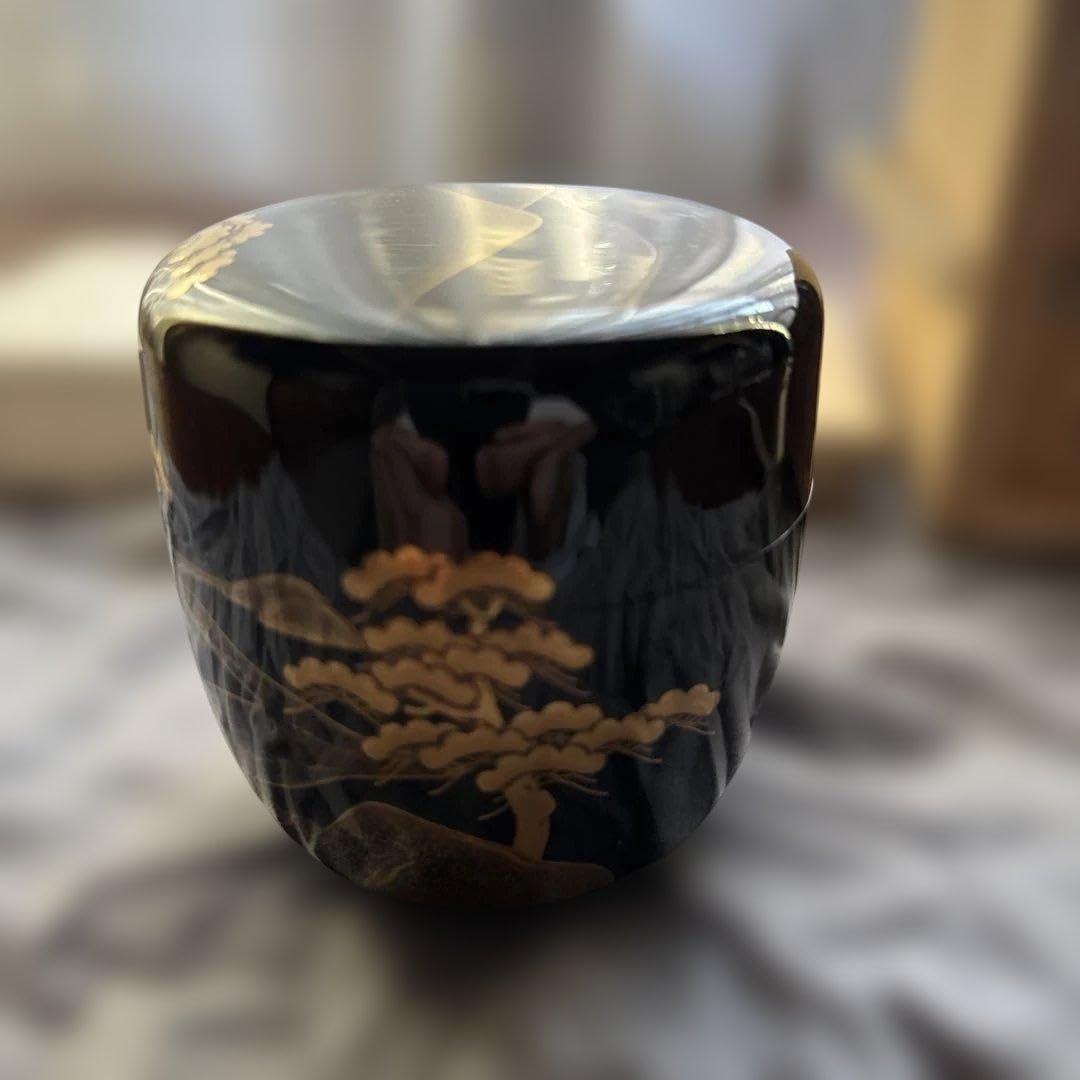 漆器 茶道具 中棗(なかなつめ)黒色 山水模様 輪島塗 Amazon.co.jp: 漆器 茶道具 中棗(なかなつめ)黒色 山水模様 輪島塗
