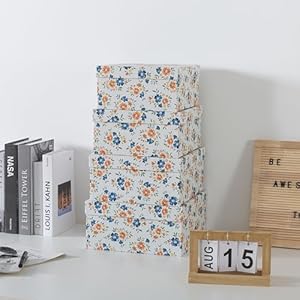 Soul & Lane Decorative Square Boxes with Lids - Set of 4 - Harvest Bloom, Floral Cardboard Memory and Keepsake Boxes, Photo Storage for Organizing and Home Décor Soul Lane Decorative Square Boxes with Lids Set of 4 Harvest Bloom Floral Cardboard Memory and Keepsake Boxes Photo Storage for Organizing and Home Decor