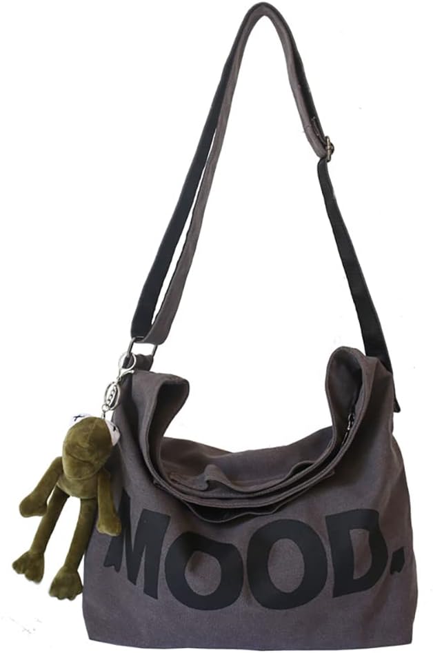 Sumleno Vintage Canvas Messenger Bag - Alt Emo Goth Punk Crossbody Shoulder Satchel Harajuku Grunge Boho Handbag