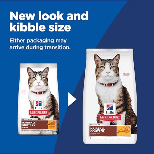 Hill's Science Diet Hairball Control, Adult 1-6, Hairball Control Support, Dry Cat Food, Chicken Recipe, 15.5 lb Bag - Image 3
