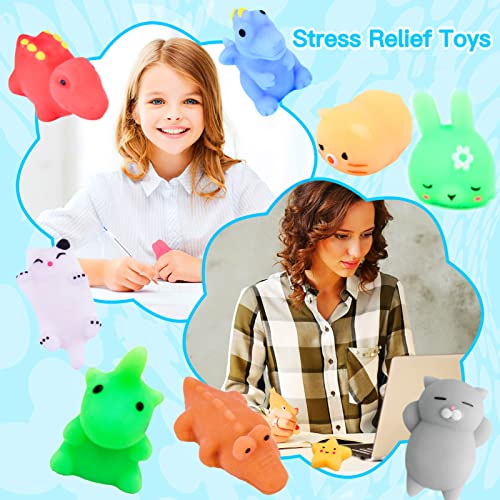 100Pcs Mochi Squishy Toy Individually Wrapped Squishies Toy For Kids Party Favors, Kawaii Squishy Animals Stress Relief Toy For Boys Girls Birthday Gift, Classroom Prizes, Christmas Goodie Bag(Random) #TOP5
