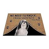 Tamaño: 90 x 60 x 1 cm. BAGEYOU Felpudo personalizado con nombre de perro con mi amor perro Lhasa Apso Welcome Floor Mat Not Need to Knock I Know You Are Here 27.5\" x 17.7\"