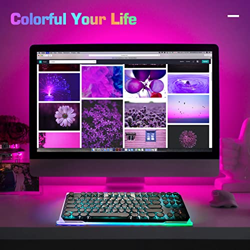 Image of UCINNOVATE Dream Color Acrylic Computer Keyboard Stand, LED Backlit Keyboard Stand Tray, 80% Gaming Keyboard USB Interface Titled Keyboard Stand for Easy Ergonomic Typing and Working Office Desk, Home