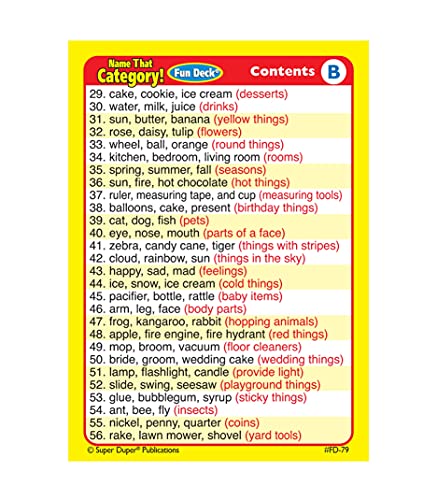 Super Duper Publications | Name That Category Fun Deck | Describing, Categorizing, and Organizational Skills Flash Cards | Educational Learning Materials for Children