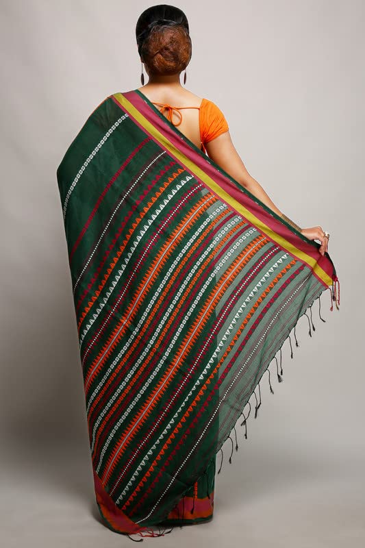 Image of BENGAL HANDLOOM Women's Begumpuri Super Cotton Saree Model 1 with Jaquard Work with Blouse Pieces