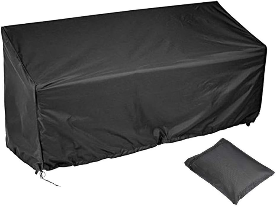 2/3/4 Seater Outdoor Bench Cover, Polyester Fabric Waterproof Anti-UV Dustproof Garden Patio Bench Seat Cover Furniture Protector with Drawstring Cord and Storage Bag
