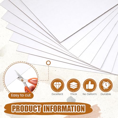 Image of Feifeiya 15 Pack Corrugated Cardboard Sheets 24 x 36 Inch White Flat Craft Board Packaging Inserts Large Poster Board Signs for Shipping Packing Mailing Crafts, 0.07 Inch Thick