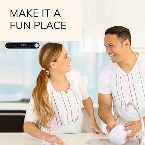 Tyler Bluetooth Under The Cabinet Universal Wireless Music System, Kitchen Clock Radio, Fm Radio, Digital Clock, Hands Free Speakerphone, Led Work Surface Lighting - White (Tks2-Wh) #TOP5