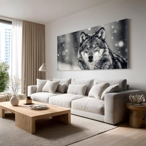 Impression sur toile loup peinture réaliste haut de gamme animaux sauvages