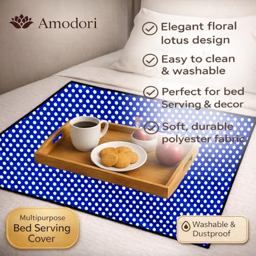 Image of Waterproof Bed Server Mat /Food Mat /Bedsheet Protector | Reversible | 2-Layer Heavy Material | Multi-Purpose Place Mat (Colour & Print May Vary) (polka-13)