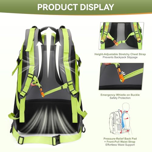 Mochila de Senderismo 50L para Hombre y Mujer Resistente al Agua miniatura 4