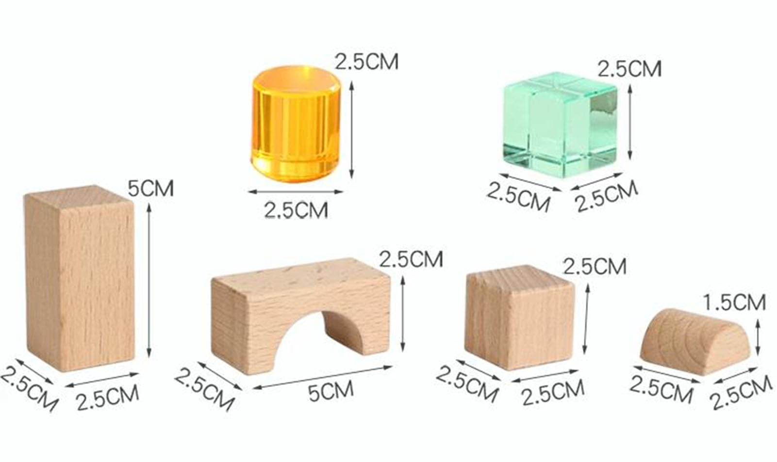 Giocattoli da Tavolo Luminosi Montessori con cilindri Arcobaleno e Forme a cubo