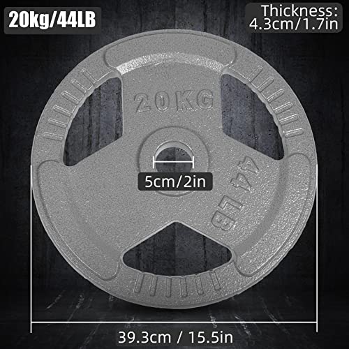 Micozy 2 Inch Bumper Olympic Weight Plates Rubber Weights Set, 5Lb/11Lb/17Lb/22Lb/33Lb/44Lb Standard Weights Plate For Barbell Weightliting Powerlifting Crossfit Strength Training #TOP3