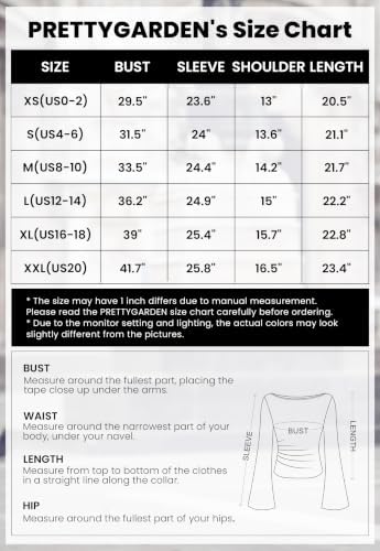 PRETTYGARDEN Womens Bell Long Sleeve Ribbed Knit Tops,Black,M - 5