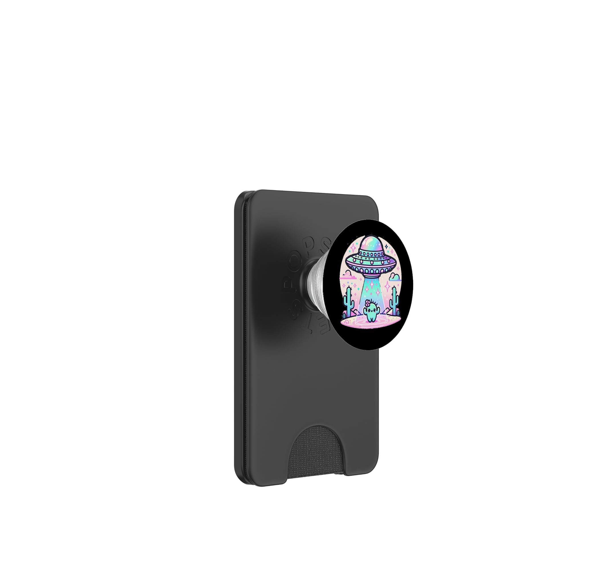Illustration Pastel d'extraterrestre du désert de Cactus Mignon OVNI PopSockets PopWallet pour MagSafe