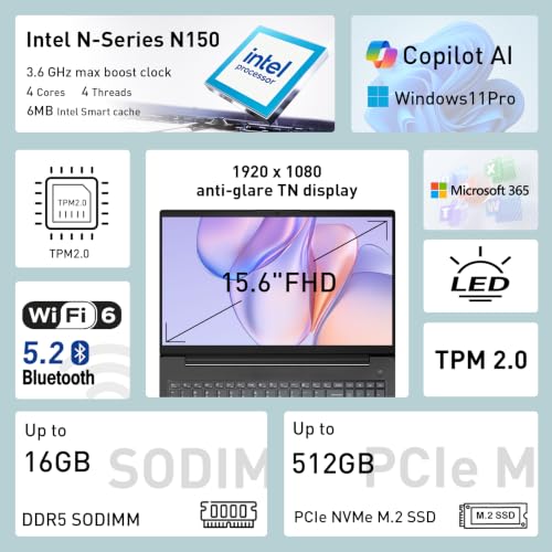 Image of Lenovo V-Series V15 Gen 6 Laptop, 16GB DDR5 RAM, 512GB SSD