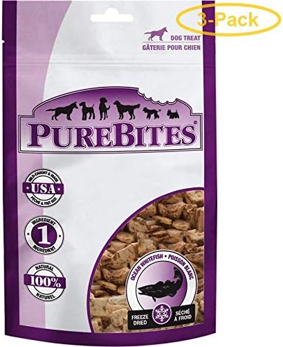 PureBites Ocean Whitefish Freeze Dried Dog Treats 1.8 oz (3 Pack)