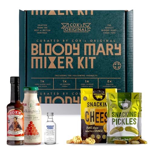 Coxs Original Bloody Mary Mix Spicer - Bloody Mary Gift Set with Luxury Snacks - Bloody Mary Kit