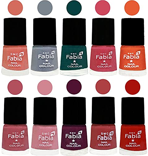Image of ALL IN ONE (PACK OF 10), Long Lasting Glossy Nail Polish, 6 ml Each, All Vibrant Colours,02053