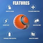 Jouets pour chats, 2Packs et 4 Jeu interactif de chat pour chats d'intérieur, queue rapide 2.0 Balle de jouets de chat en mouvement automatique, adaptée aux chats en ennui à l'intérieur, Jouet Pour Chat (Orange + Bleu)