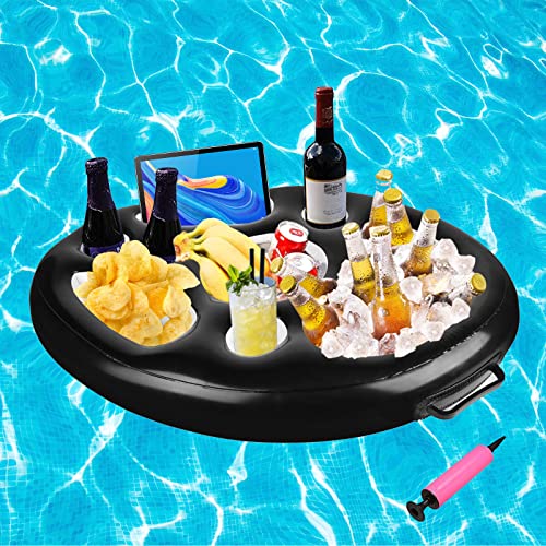 Table de jeu flottante, porte-gobelet avec cartes incluses pour table de jeu de cartes piscine d'été – pour fêtes à la plage et parcs aquatiques, hôtels, adultes, hommes, femmes et famille