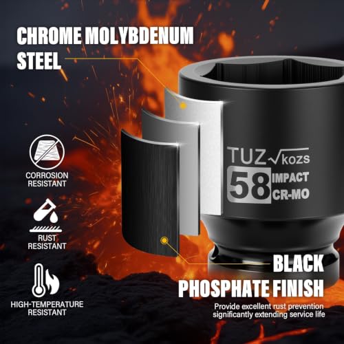 Image of 1 Inch Drive 58mm Standard Metric 6 Point CR-MO Impact Socket