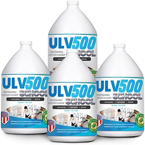 Hypochlorous Acid Professional School Surface Cleaner (4-Gallons), Ready-to-Use 500PPM (HOCL), Powerful Cleaning for Schools Chairs, Lockers, Tables, Daycare Centers, Natural Clean