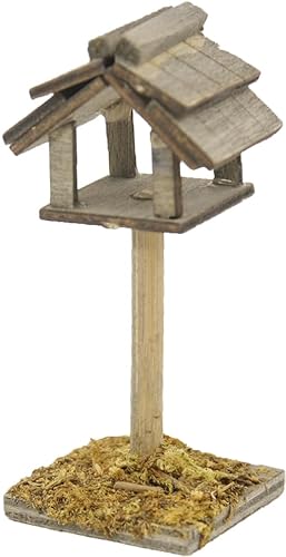 FADEDA Casetta per uccelli mini/altezza: 7 cm/dipinta a mano/personaggi fedeli ai dettagli, decorazione da tavolo di Natale accessori presepe