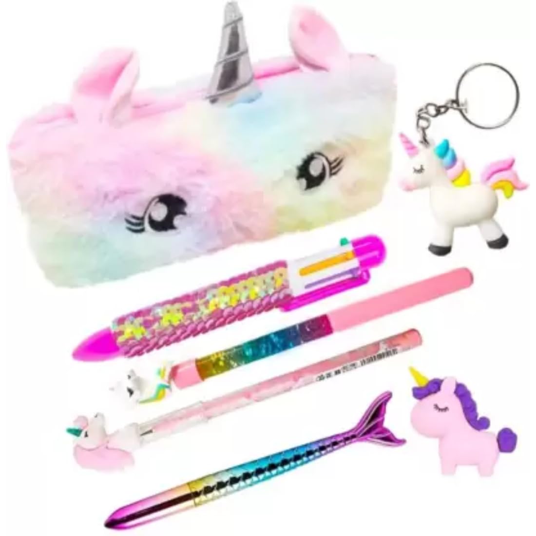 Taufa Villa Polyester Unicorn Stationery Combo For Girls School Set For Kids Unicorn Pencil Pouch With Unicorn Gel Pen Pencil Set For Girls Rakshabandhan Gifts For Sisters (Pack Of 7), Multicolor (B0CDCKRN7S) Amazon Price History, Amazon Price Tracker