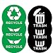 6 Pack of 6 Inch Mountain View Trash Recycle Combo Symbol Sticker, Recycle Sticker, Recycling Sticker, Recycle Decal Logo Stickers, Exclusively by NISPCO