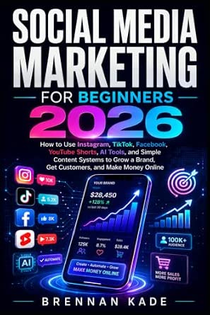 Social Media Marketing for Beginners 2026: How to Use Instagram, TikTok, Facebook, YouTube Shorts, AI Tools, and Simple Content Systems to Grow and Make Money Online