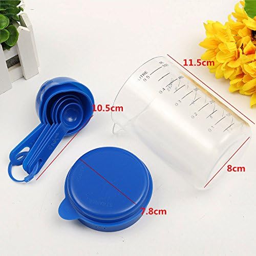 500ML Plastic Craft Teaspoon Measuring Cup with Spoons Set for Lab