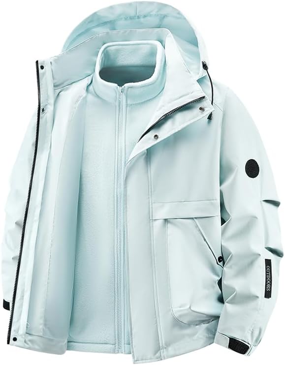 Winter Unisex 3-in-1 Hybrid Jacket Double-Layer Insulated Outdoor Casual Coat