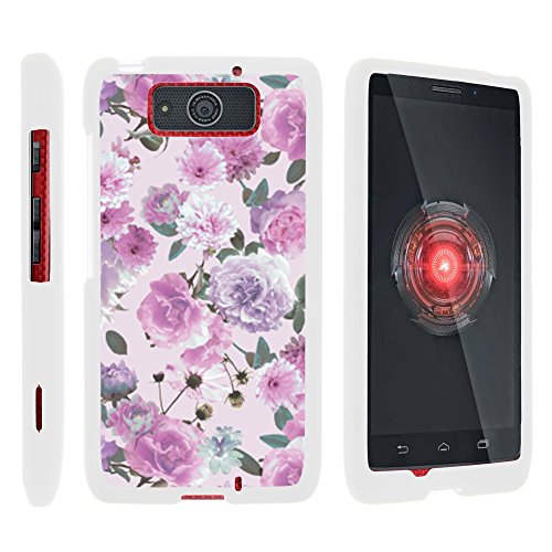 MINITURTLE Compatible with Motorola Droid MAXX Phone Case, Thin Hard Shell Hard Armor Case w/Personalized Graphics - Pink Purple Flower