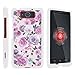 MINITURTLE Case Compatible w/ Motorola DROID MAXX Phone Case, Thin Hard Shell Hard Armor Case w/ Personalized Graphics Motorola DROID MAXX XT1080 Pink Purple Flower