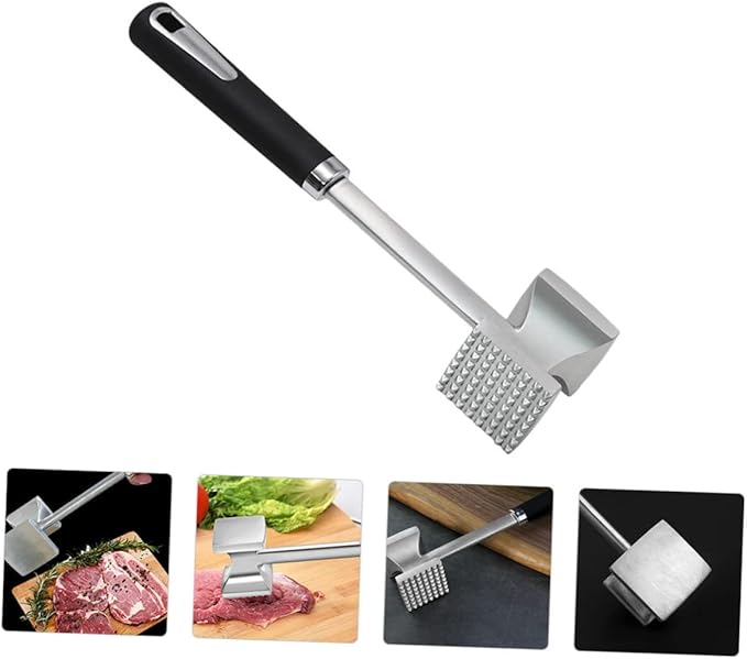 Martillo Ablandador de Carne Acero Inoxidable Doble Cara miniatura 9