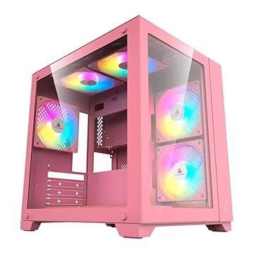 Gabinete Gamer Acegeek Vacancy L375 | Mid-Tower | Lateral de Vidro | Rosa | AG-VACANCY-L375-PK