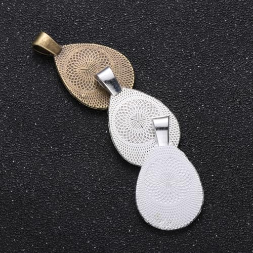 ARTSEWPLY Kit de 36 Pièces pour Création de Bijoux Diy, Plateaux en Alliage Goutte D'eau, Patchs en Verre 17x25 Mm, Accessoires pour Pendentifs et Sautoirs Personnalisés – vue 3