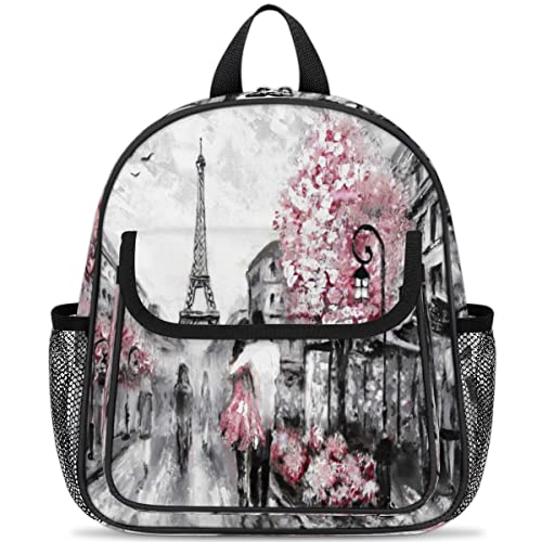 TropicalLife Mochila ligera de la Torre Eiffel para niños y niñas, con la Torre Eiffel de Francia para niños y niñas, multicolor
