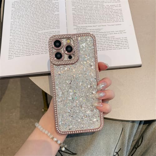 Coque iPhone 14 paillettes diamant le cadeau rose étincelant pour elle