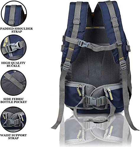 Image of Large 50L Laptop Backpack with Shoe Compartment, Rain Cover, Waterproof Travel Rucksack for Men & Women