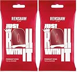 Renshaw - Fondant Ruby Red 250g, Pâte à Sucre Prêt à l'Emploi, Optimal pour Recouvrir et Décorer Gâteaux, Cupcakes et Biscuits, Rouge coquelicot, 250 g (Lot de 2)