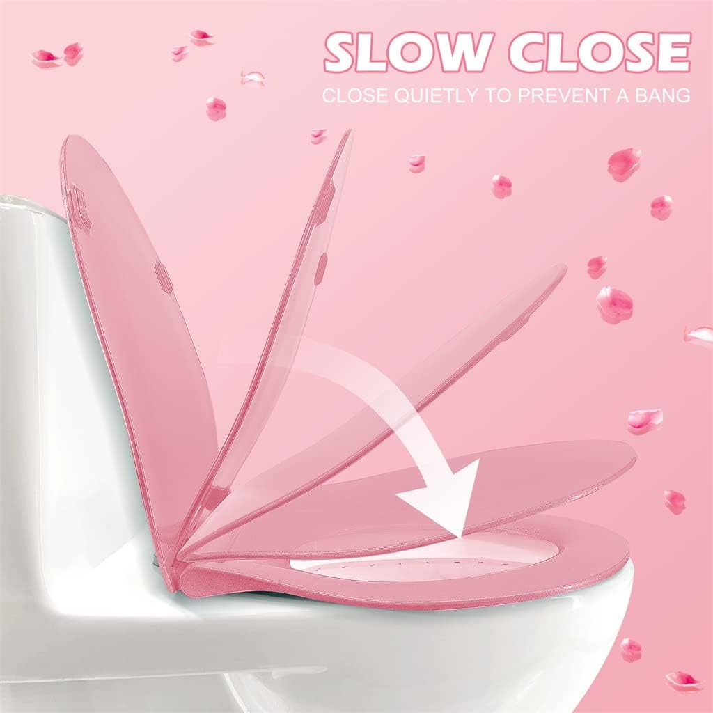 Button Toilet Cover is Convenient to Clean Slow Down and No Noise Universal