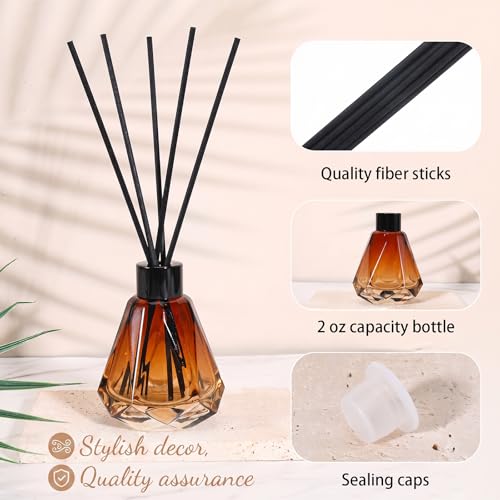 Juego de 8 Difusores de Varetas, botellas de vidrio 60ml miniatura 3