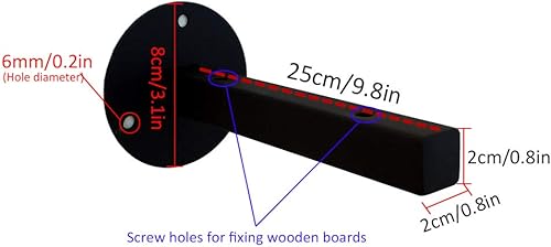 Miniatura 6 de Soporte para estante de tubo cuadrado flotante montado en la pared, soportes de soporte de metal oculto, soporte de estante de madera, soportes de