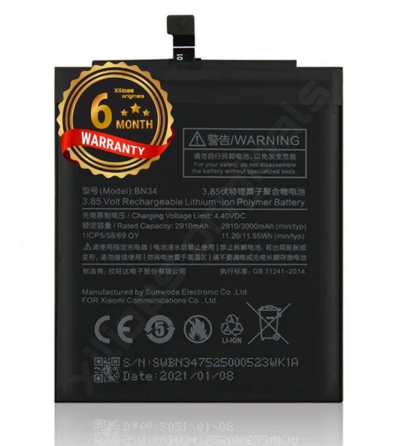 Image of BN34 Battery for Redmi 5A / 5A / MCG3B / MCI3B / Battery with 6 Month Warranty ** (B239)