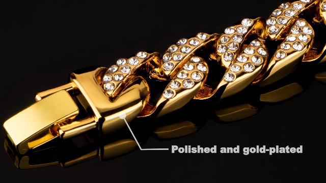 Pulsera cubana para mujer con cadena de acero inoxidable miniatura 7