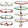 Bovemee 8pcs Christmas Bracelets For Women Gifts Merry Christmas In July Decorations Holiday Party Favors Stocking Stuffers Crafts Jewelry Bracelet