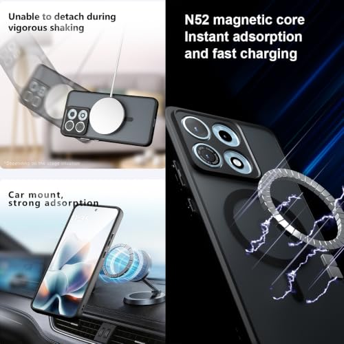 Image of QUIETIP Magnetic Case for Motorola Edge 70 Max with Screen Protector,Compatible with MagSafe Black