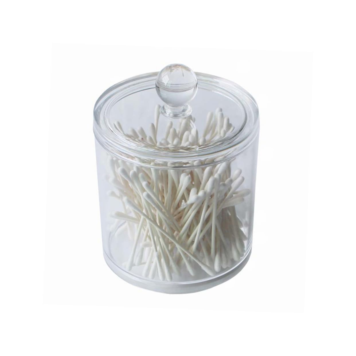 Unomor Toothpick Clear Jar with Lid Make up Storatge Organizer Cotton Swab Bottle for Home Smooth Storage Container